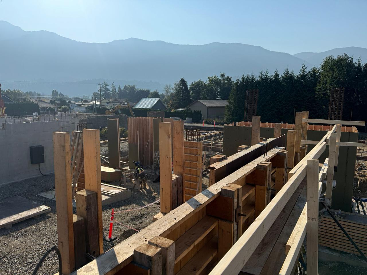 Excavation and footing formwork in early project stage